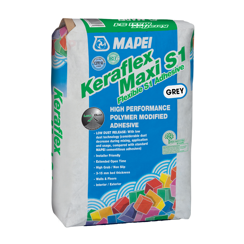 Mapei Keraflex Maxi High-Performance Low Dust Standard Set Flexible S1 Adhesive Grey 20kg